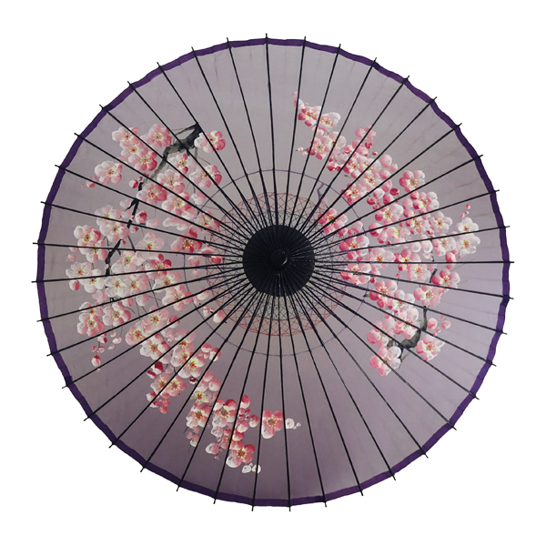 絹傘 桜絵 紫