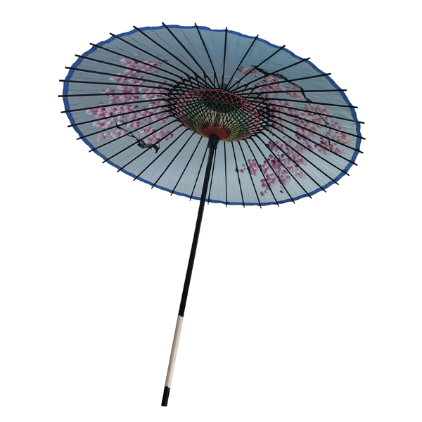 絹傘 桜絵 水色