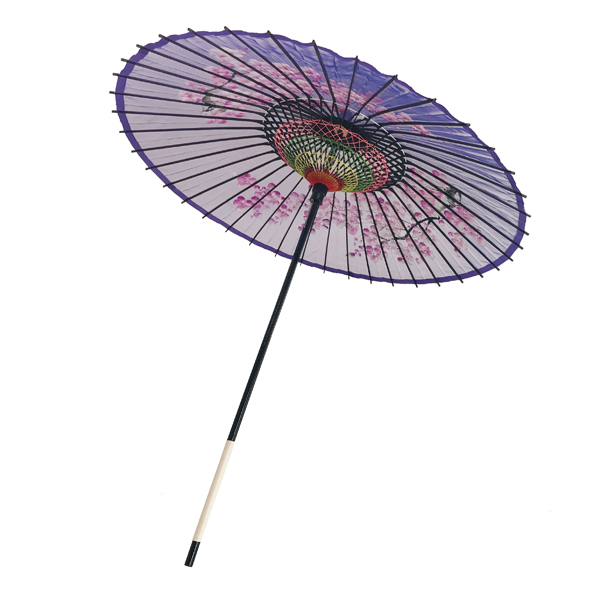 絹傘 桜絵 紫