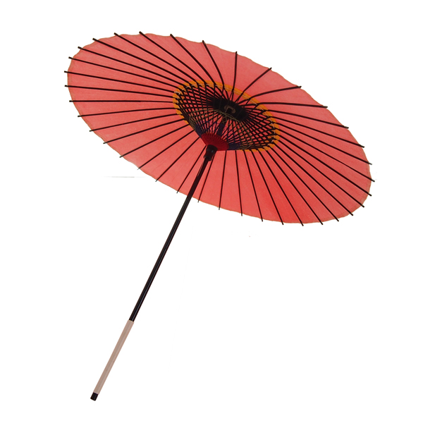 紙傘 無地 朱色 飾り黄紙