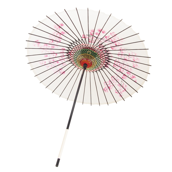 絹傘 桜絵 白