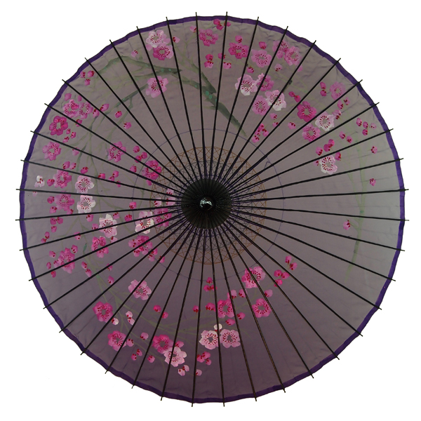 絹傘 桜絵 紫