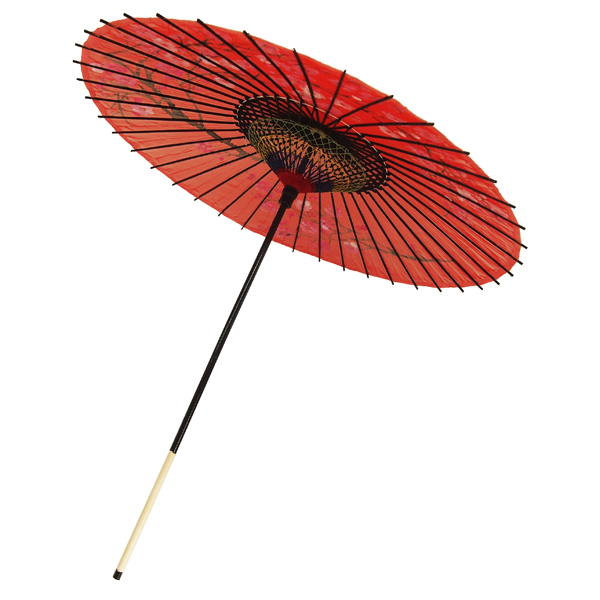 絹傘 桜絵 赤