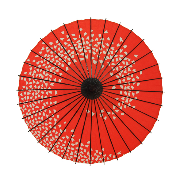 こども用和傘 桜渦 朱色