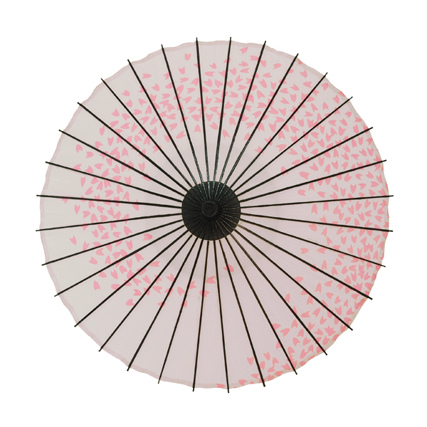 こども用和傘 桜渦 白地ピンク