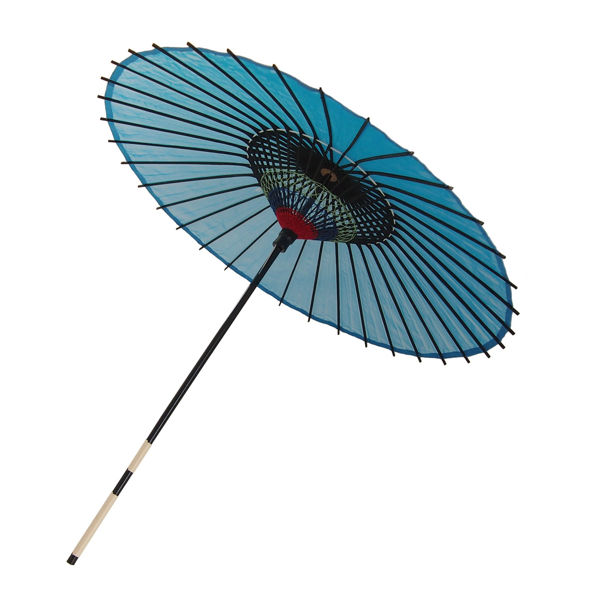 絹傘 無地 水色