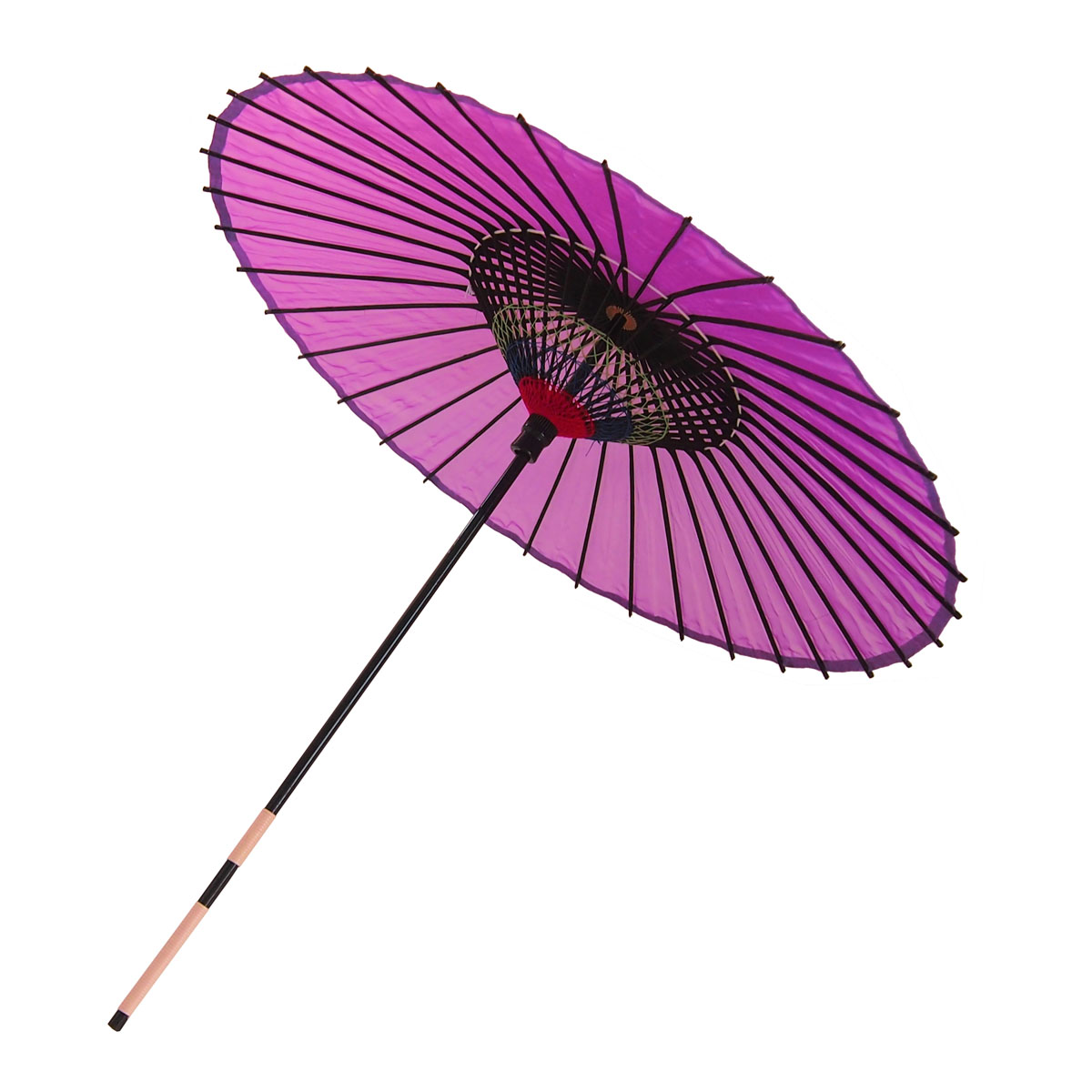 絹傘 無地 赤紫