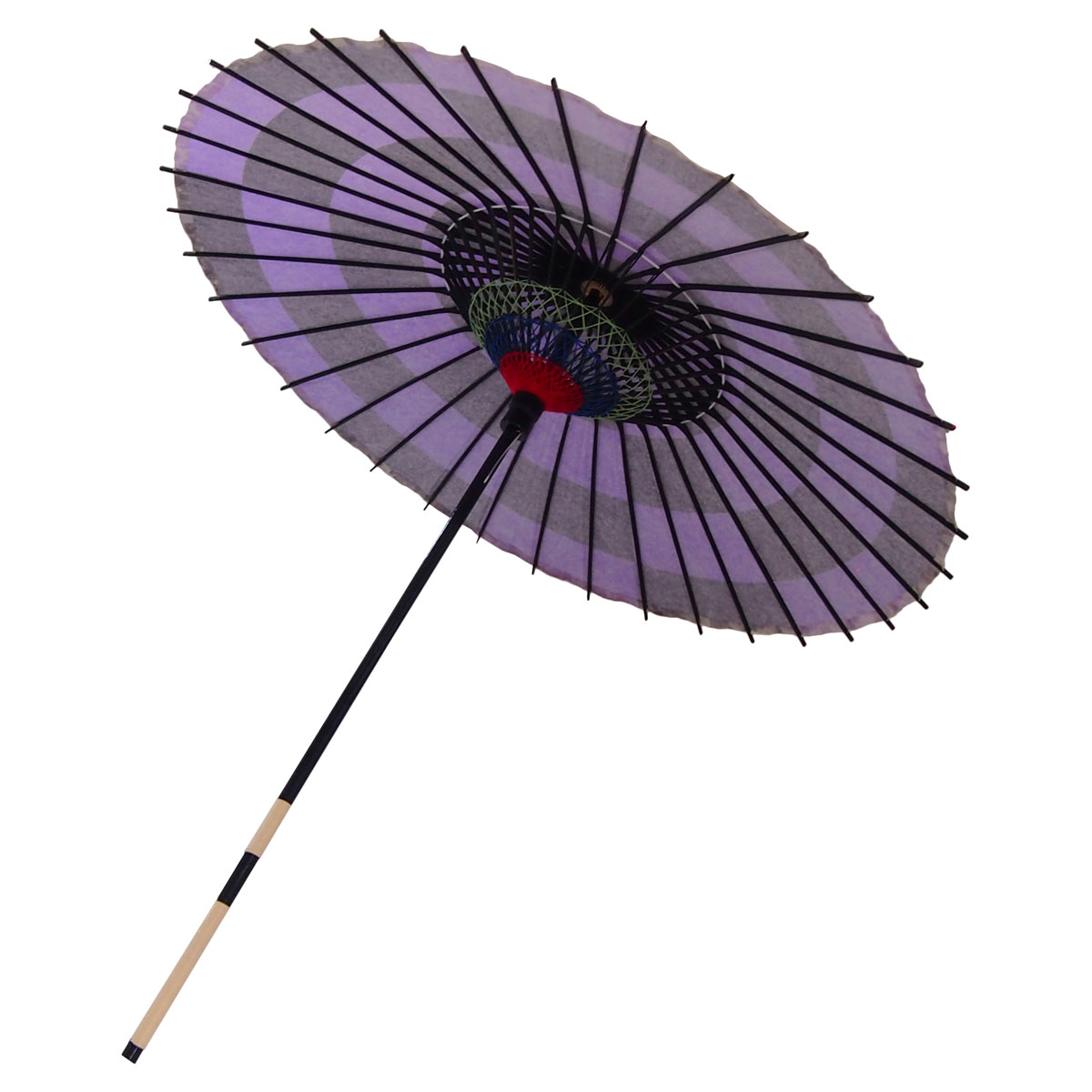 紙傘 尺4 市松 紫