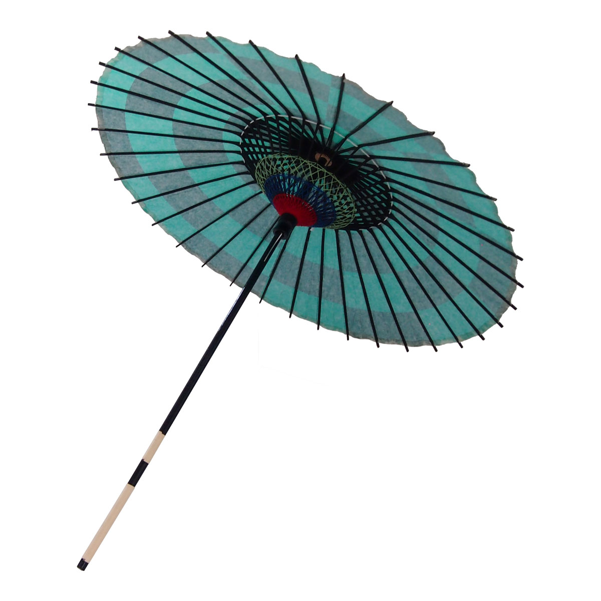 紙傘 尺4 市松 緑