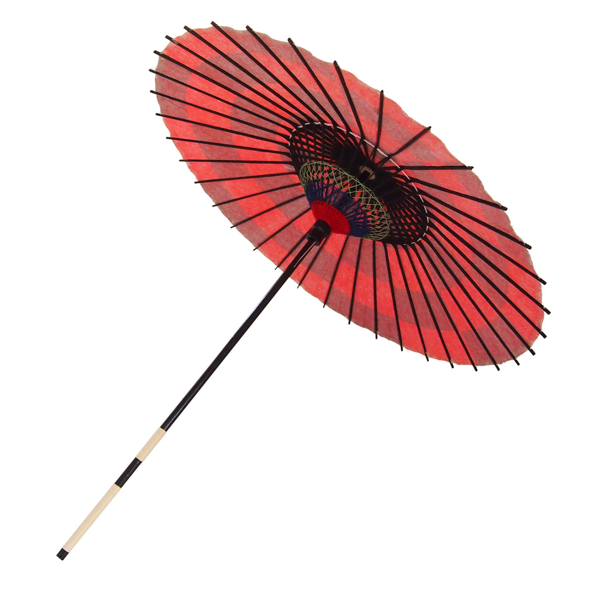 紙傘 尺4 市松 朱色