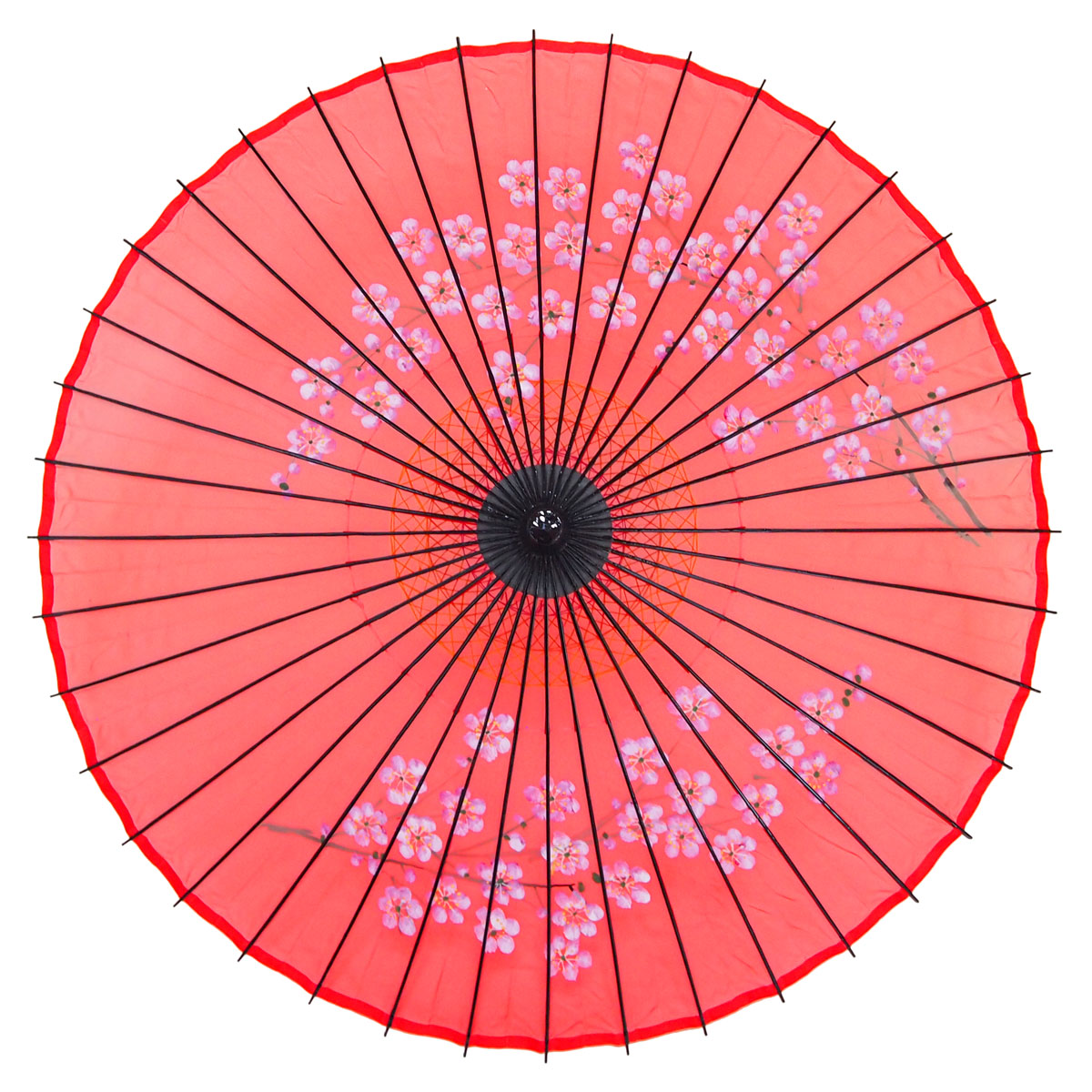 絹傘 桜絵 赤