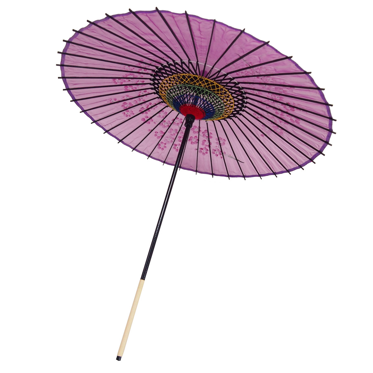 絹傘 桜絵 赤紫