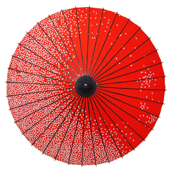 紙傘 満天桜 朱色