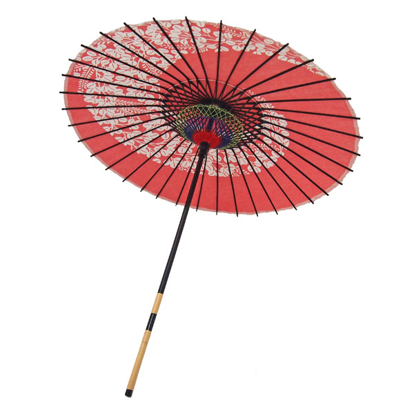 紙傘 萩渦 朱色