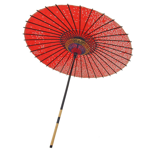 紙傘 満天桜 朱色