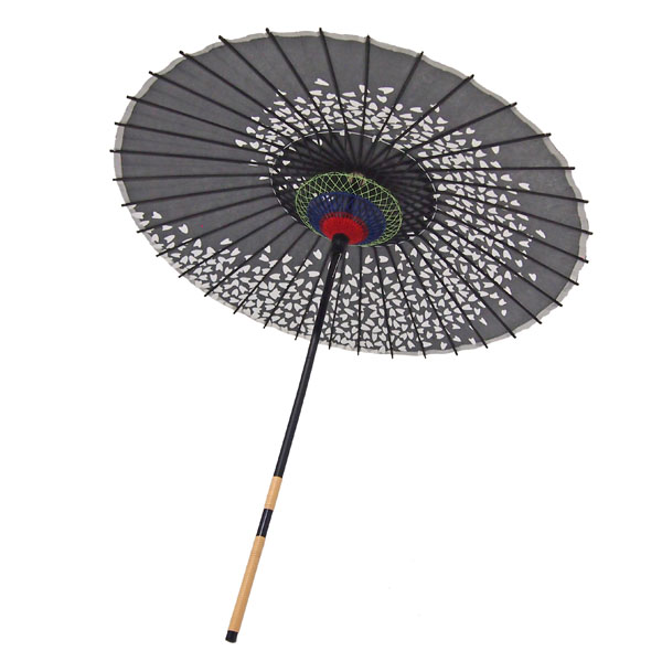 紙傘 桜渦 黒
