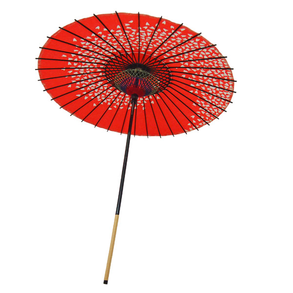 紙傘 尺5 桜渦 朱色