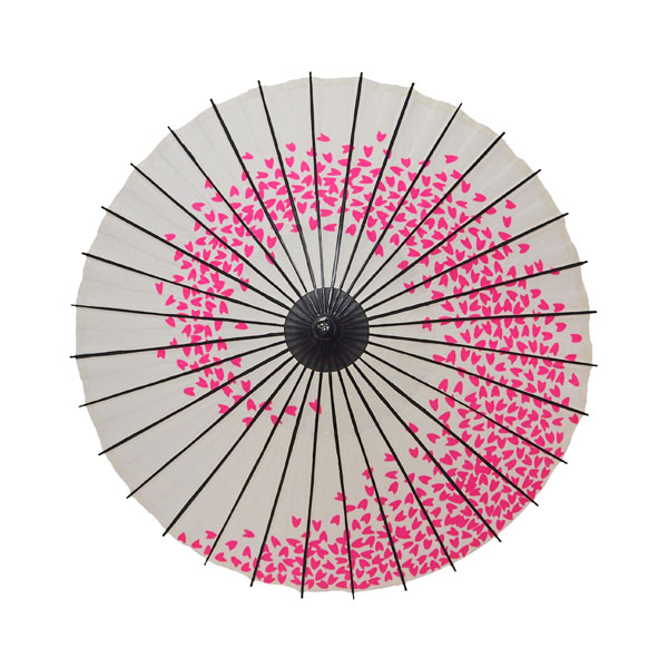 こども用和傘 桜渦 白地ピンク