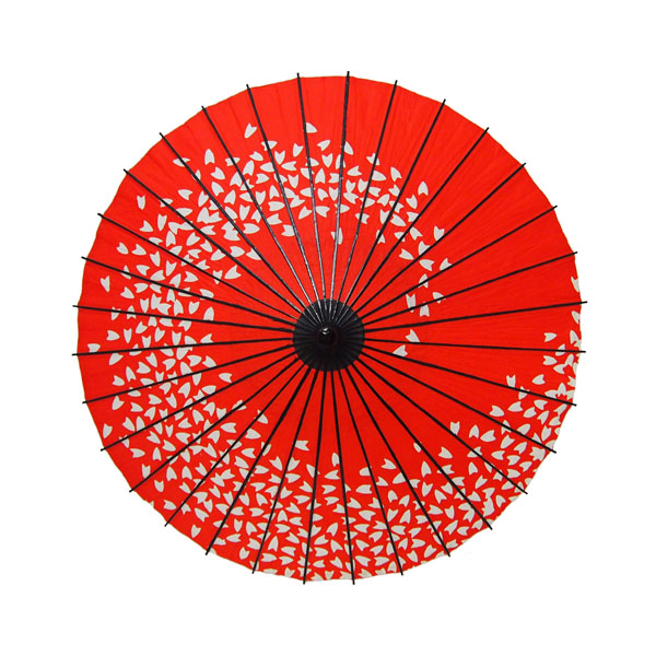こども用和傘 桜渦 朱色