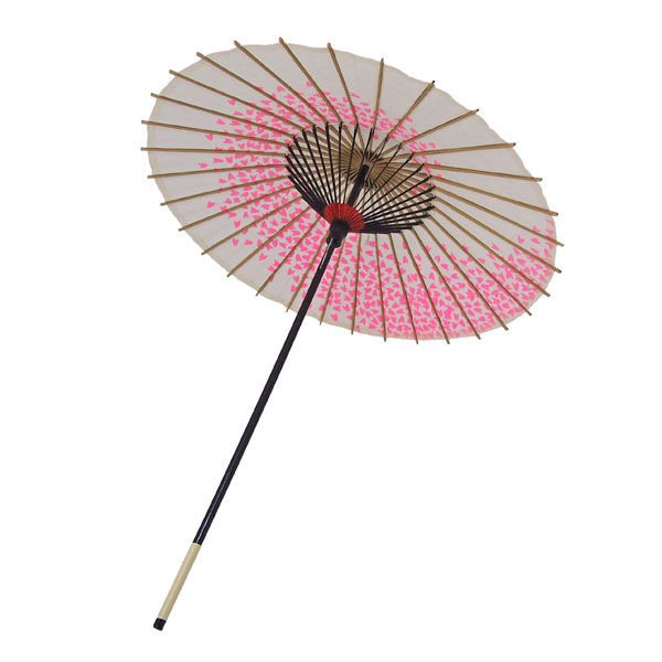 こども用和傘 桜渦 白地ピンク
