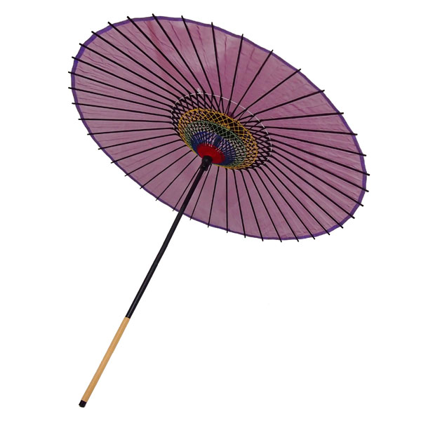 絹傘 無地 赤紫
