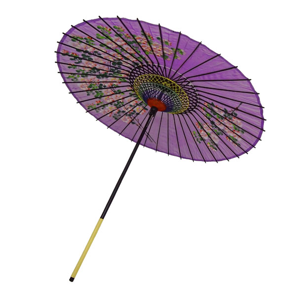 絹傘 桜絵 紫