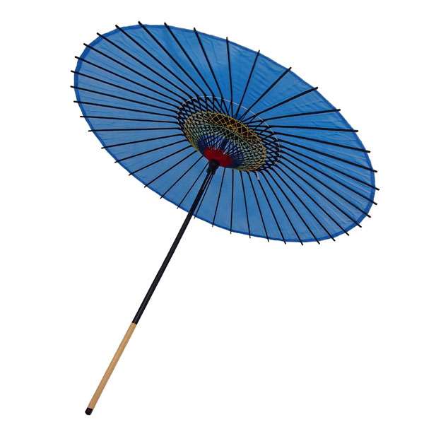 絹傘 無地 水色