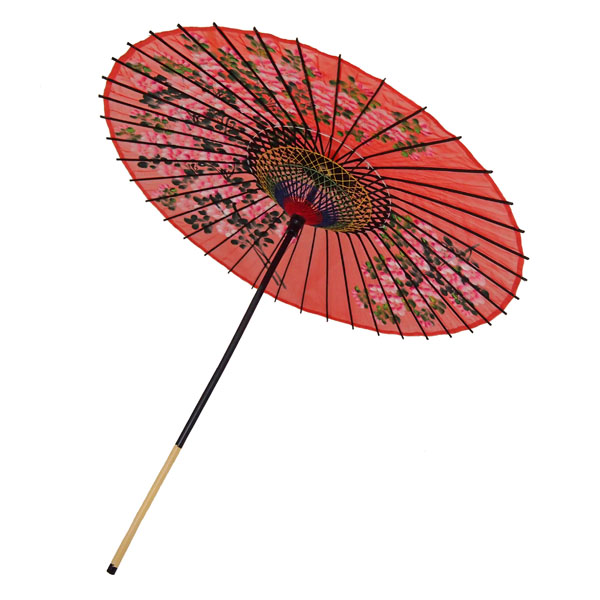 絹傘 桜絵 赤