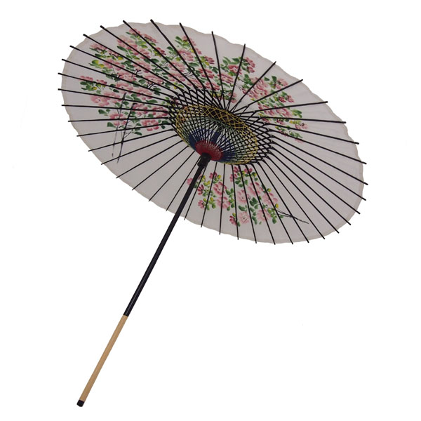 絹傘 桜絵 白