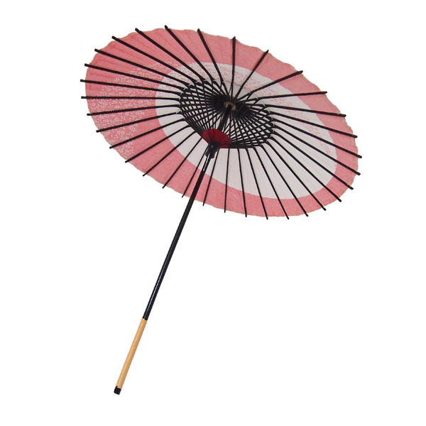 こども用和傘 月やっこ桜流し 朱色