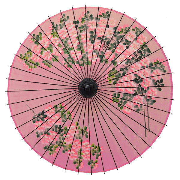 絹傘 桜絵 ピンク