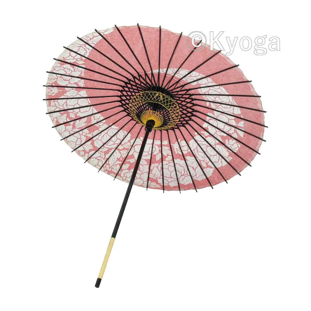 和傘・野点傘専門店 恭雅】 和傘 − 紙傘 1尺4寸 牡丹渦 朱色 継柄