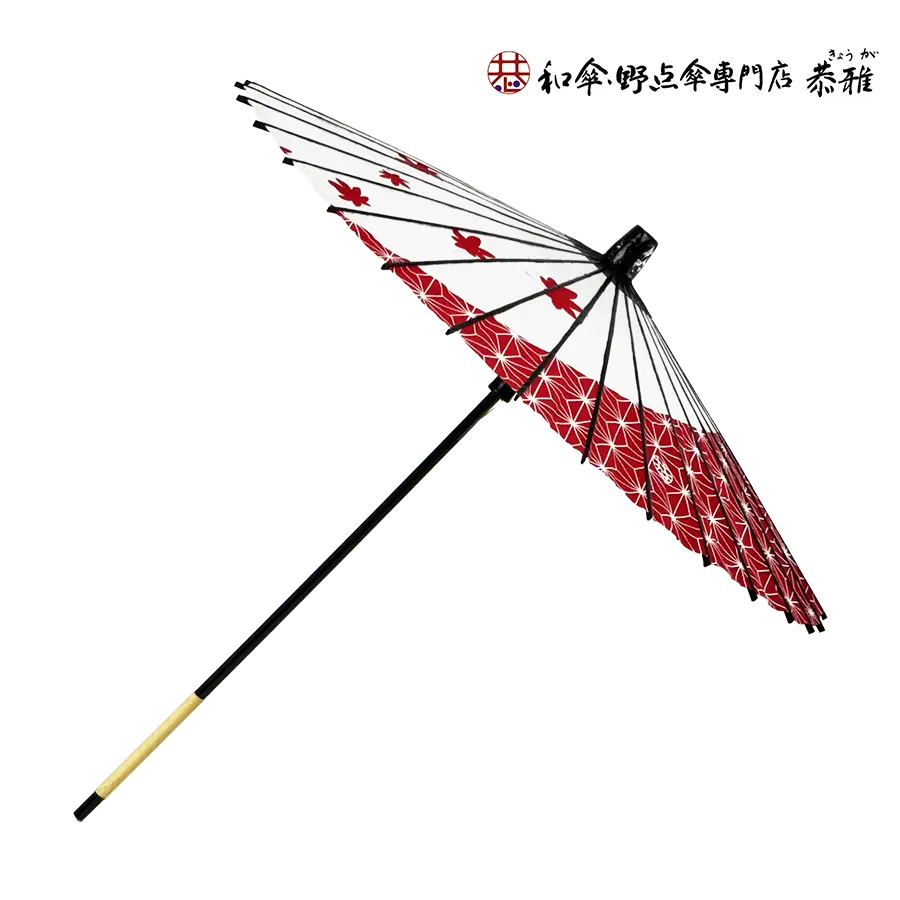 子供用和傘 麻紅葉 朱色