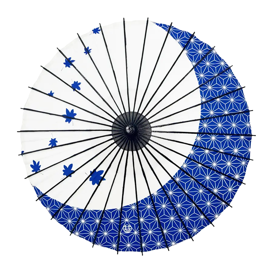 子供用和傘 麻紅葉 青