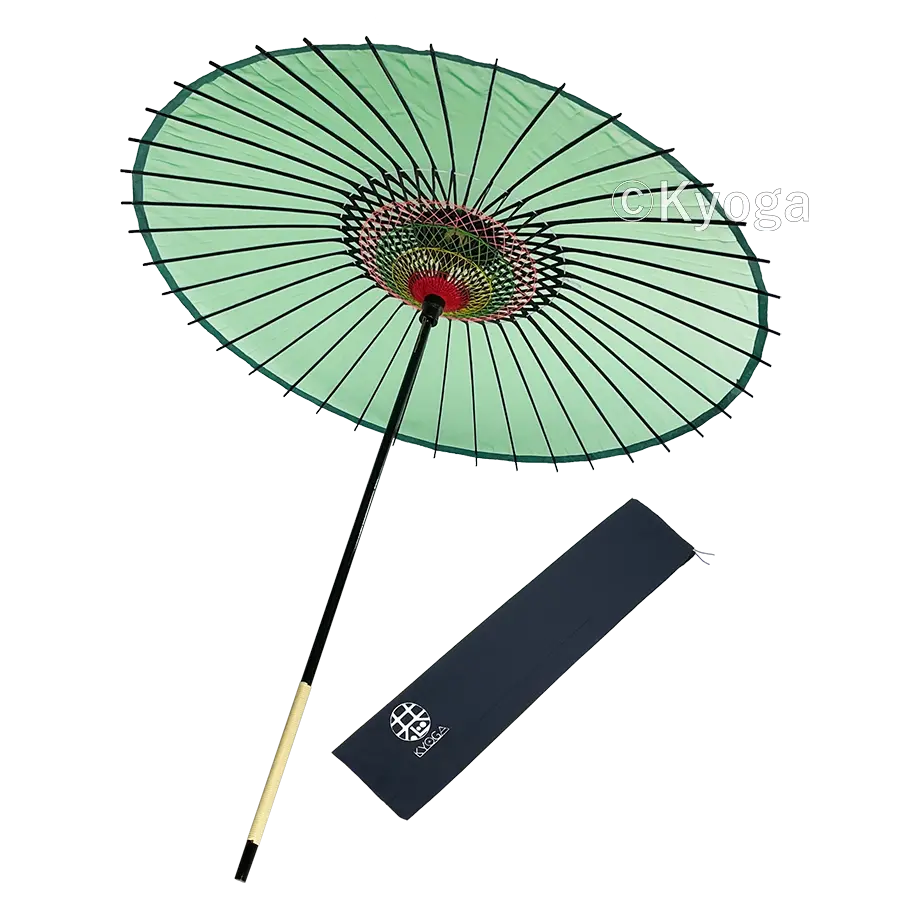 絹傘　１尺６寸　無地　緑