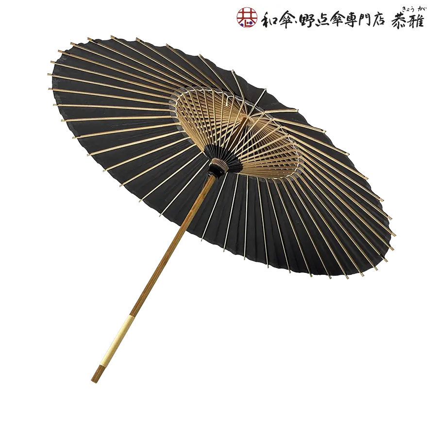 舞踊用小番傘 無地 黒