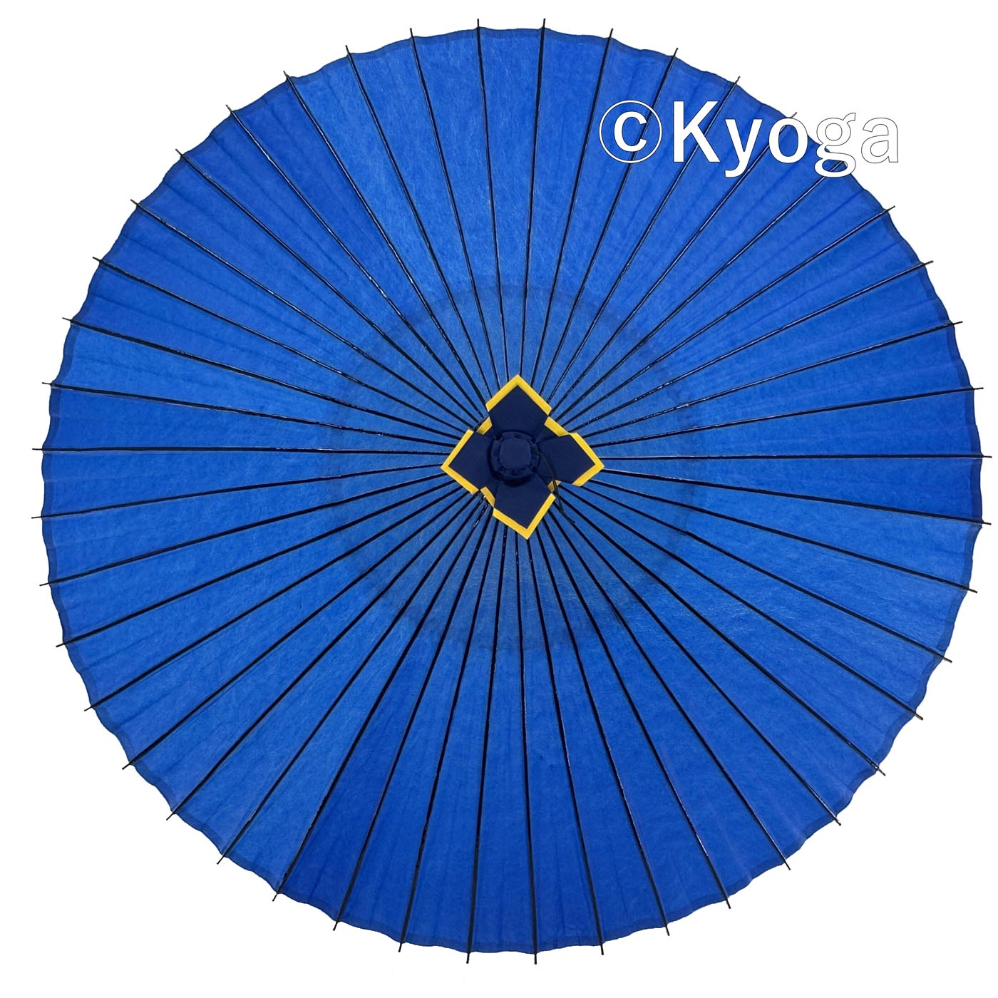 蛇の目傘　無地　青　※雨天使用可能　(自社調合植物油塗布品)　