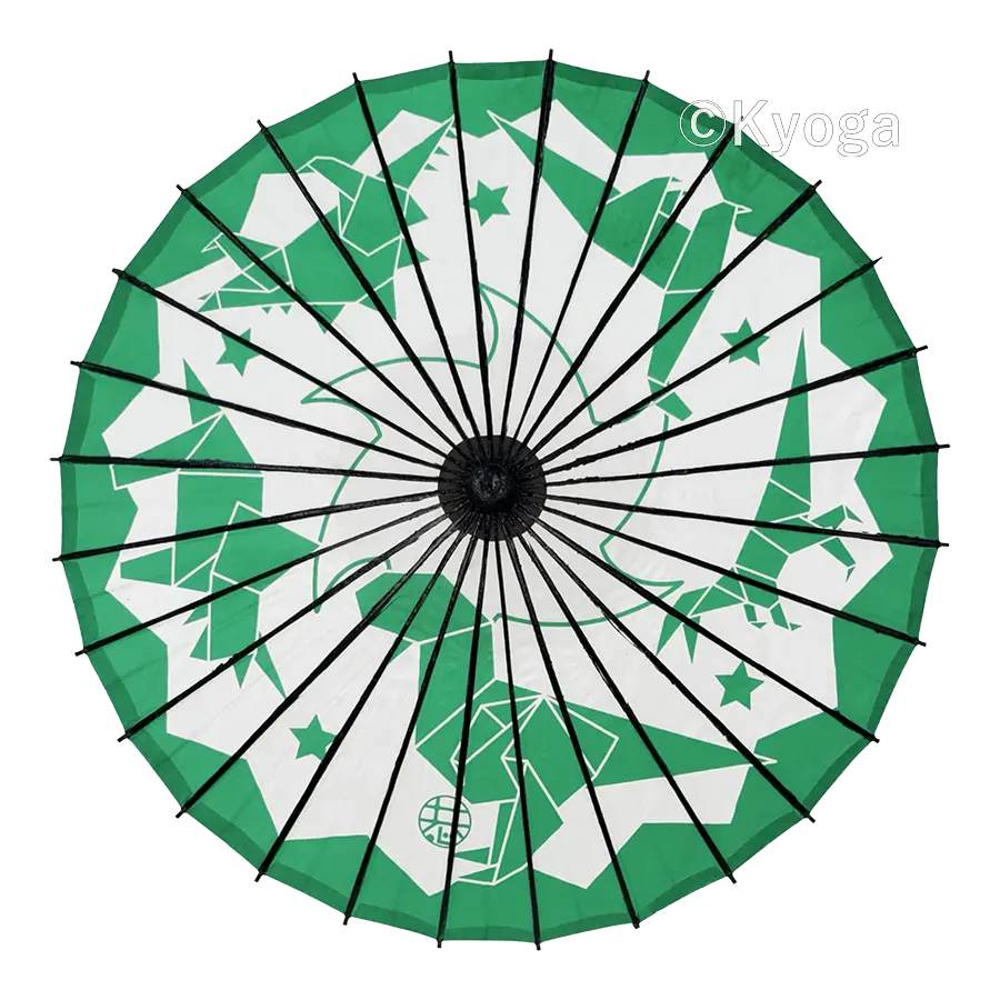 唐傘(直径約81cm)　おりがみ恐竜　緑