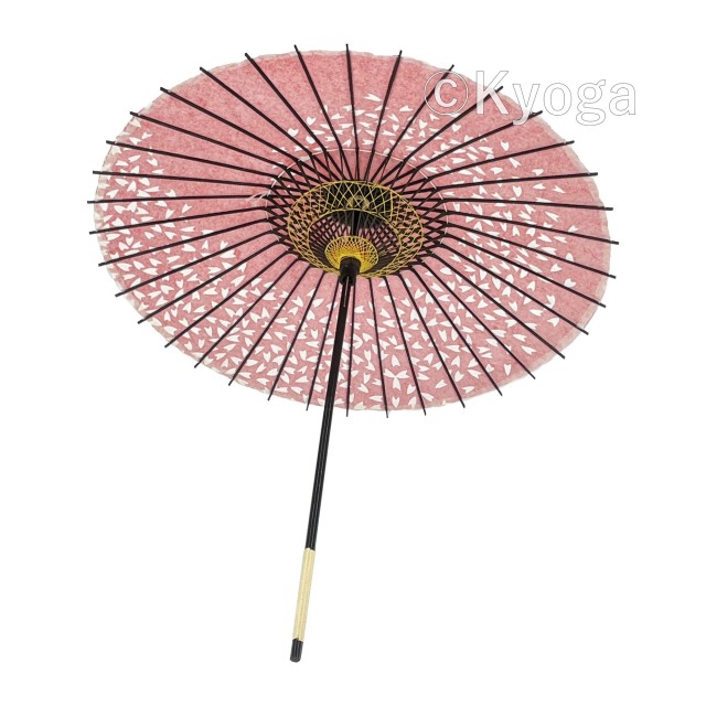 大谷句佛　秋鹿　共箱　M１４４４ 和傘・野点傘専門店 恭雅】 和傘 − 布傘 尺4 桜渦 ピンク 舞傘