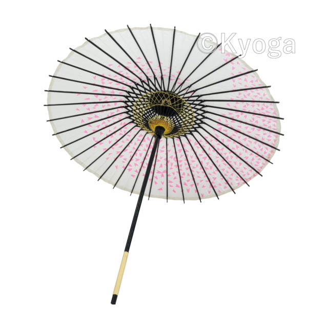 紙傘　1尺4寸　桜渦　白地ピンク