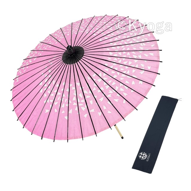 紙傘　１尺４寸　桜渦　ピンク　継柄