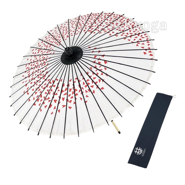 紙傘　１尺４寸　桜渦　白地赤　継柄