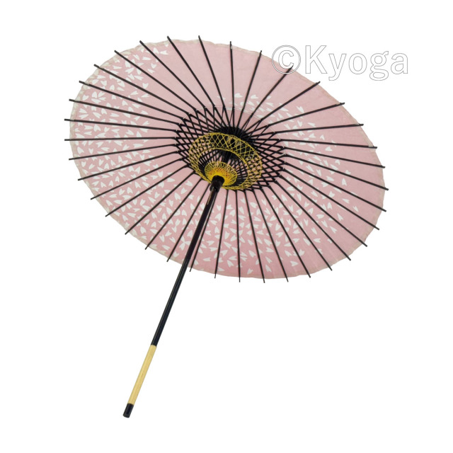 布傘　1尺4寸　桜渦　朱赤　舞傘仕様　継棒