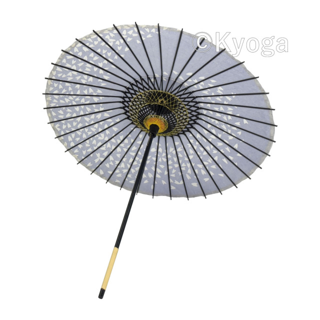 布傘　1尺4寸　桜渦　青　舞傘仕様　継棒