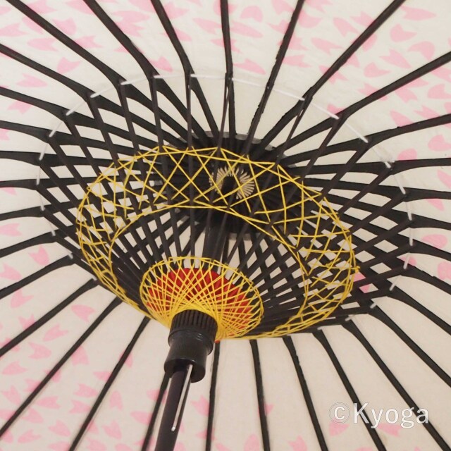 紙傘　こども用和傘　桜渦　白地ピンク