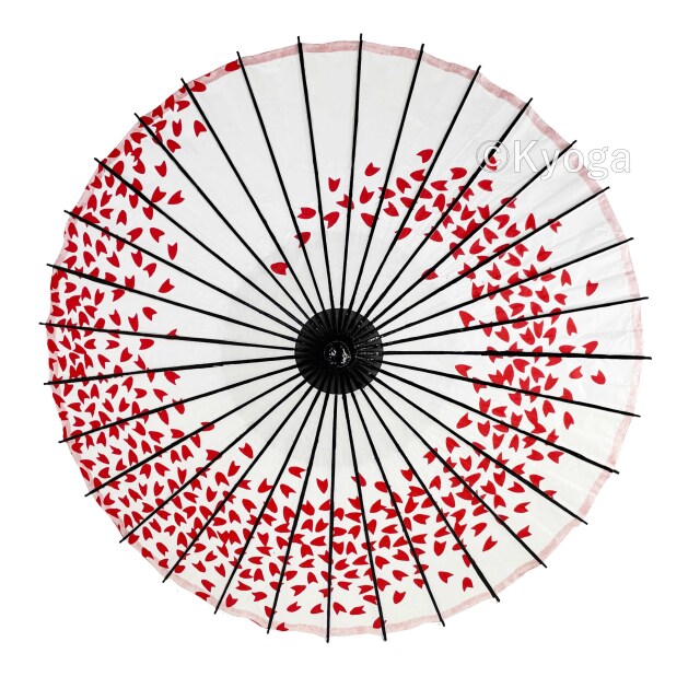 紙傘　こども用和傘　桜渦　白地赤