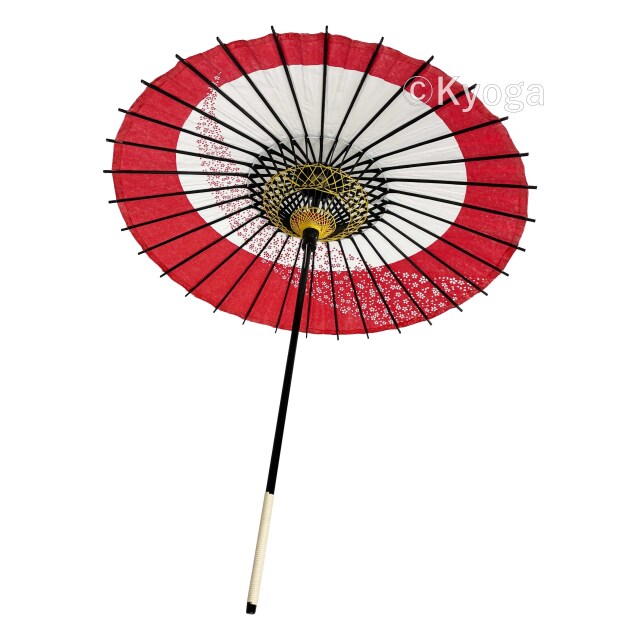 紙傘　こども用和傘　月やっこ桜流し 朱色