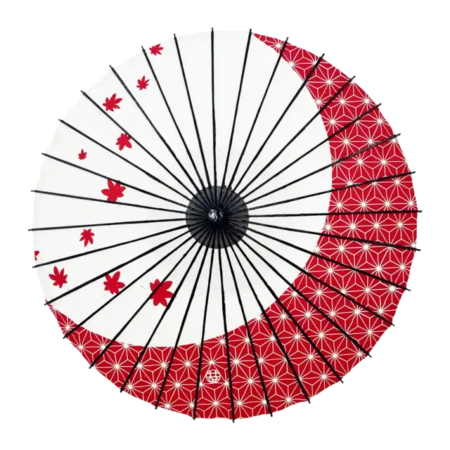 子供用和傘 麻紅葉 朱色