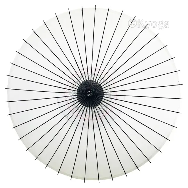 舞踊絹傘 ベージュと白 和傘・野点傘専門店 恭雅】絹傘 無地 白 別注