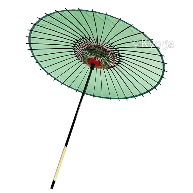 絹傘　１尺６寸　無地　緑